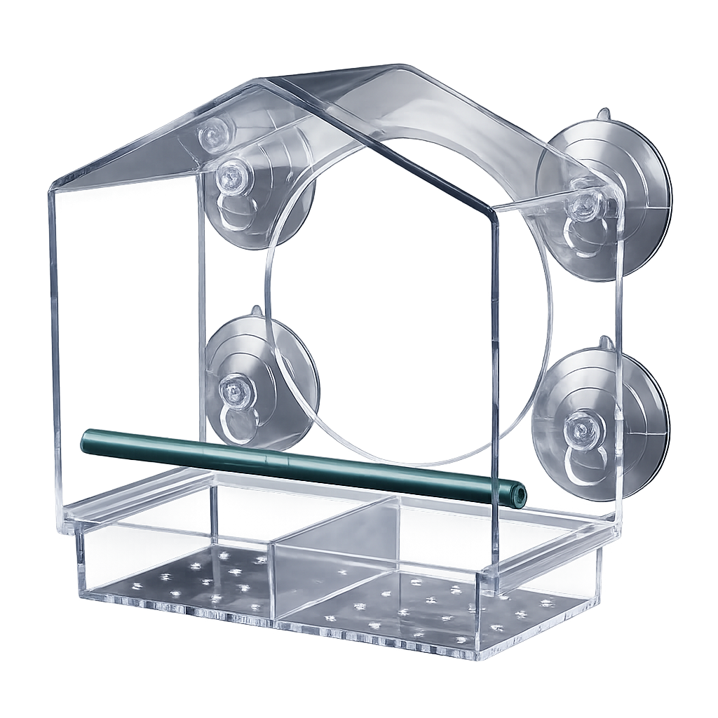 Comedero de Aves con Ventosas Ultra Resistentes para Ventana